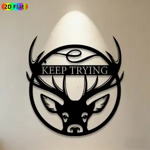 1pc Deer Head Metal Wall Art, Inspirational Deer Head Statue Mural, Ideal Gift for New Year, Christmas, Wildlife Decor Enthusiasts, Rust-Resistant Metal Wall Decor Wall Sculptures, Perfect for Living Room Wall & Garden Fence, Stylish Home Decor Accent