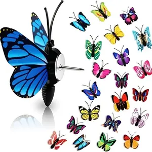 20Pcs Vibrant Butterfly Push Pins Colorful Decorative Thumb Tacks Clear Plastic Heads for Photo Walls Cork Bulletin Boards Durable PVC Random Patterns