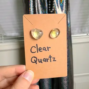 Large Clear Quartz Crystal Stud Earrings