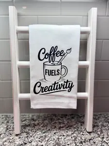 Coffee Fuels Creativity Hand Towel Tea Towel Dish Towel