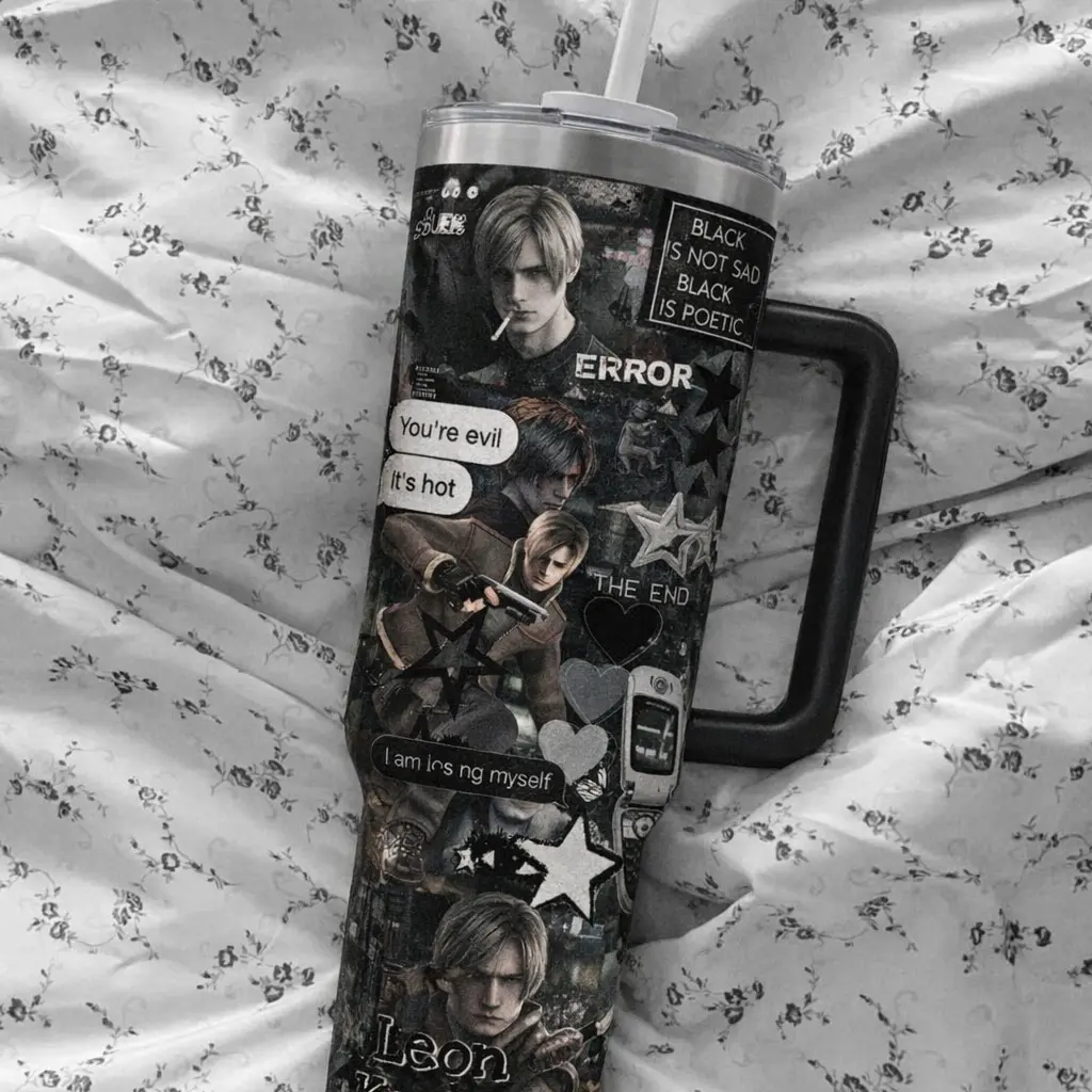 Leon Kennedy Re9 40Oz Tumbler, RE9 Requiem Gift For Fans Leon Kennedy Re9 40Oz Tumbler, RE9 Requiem Gift For Fans