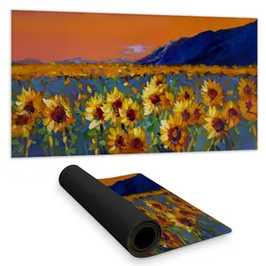 Begin Home Decor C1DM15312537D5 16 x 32 in. Field of Sunflowers Desk Mat - Contemporary Botanical Decor
