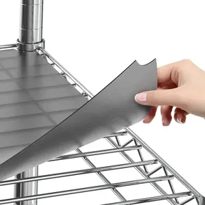 Set of 4 14 x 36 Inch Plastic Graphite Wire Shelf Liners - Practical Shelf Mats for Wire Shelving System