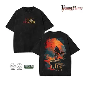 Red Rising Darrow Short-Sleeve T-Shirt, Retro Vintage Washed Fantasy Graphic Tee, Unisex Everyday Menswear Outfits Piece, Casual Streetwear men fashion,summervibes black fits