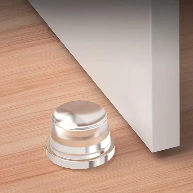 5-Pack Transparent Door Stopper, Door Hardware, Strong Adhesive, Peel-And-Stick High-Elastic Silicone, Silent Impact Protection, Invisible and Traceless