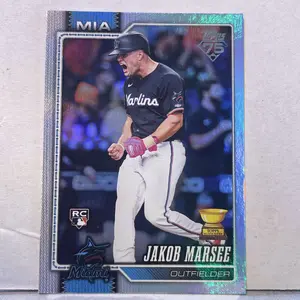 Jakob Marsee 2026 Topps Series 1 Rainbow Foil Rookie RC #37 Miami Marlins