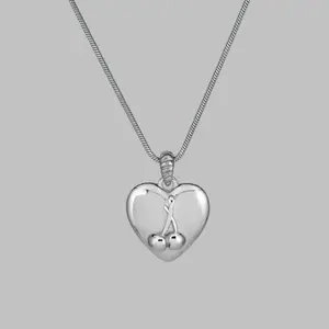 Cherry Heart Silver Necklace Third Tone