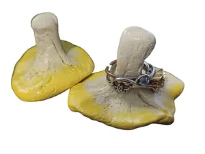Mushroom Ring Holder, Chanterelle Jewelry Display