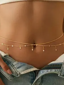Boho Multi-Layer Sexy Bikini Set with Fringe Teardrop Waist Chain, Body Chain, Belly Jewelry, Summer Beach Party Accessories