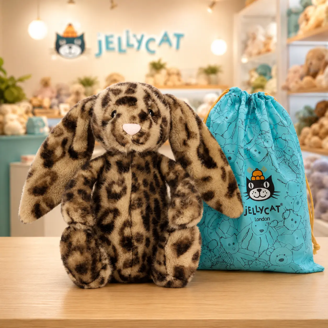 Exclusive Leopard Bunny Plush Toy – Cobblehop Bunny by Jellycat | In Stock USA, Fast US Shipping + FREE Gift Bag
