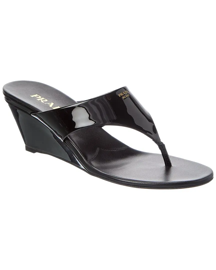 Prada Patent Wedge Sandal