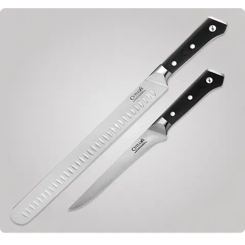 Cutluxe Carving Knife Set for BBQ & Brisket – Razor Sharp German Steel Slicing and Boning Knife for Meat Cutting, Full Tang & Ergonomic Handle, Grilling Gifts for Men – Artisan Series