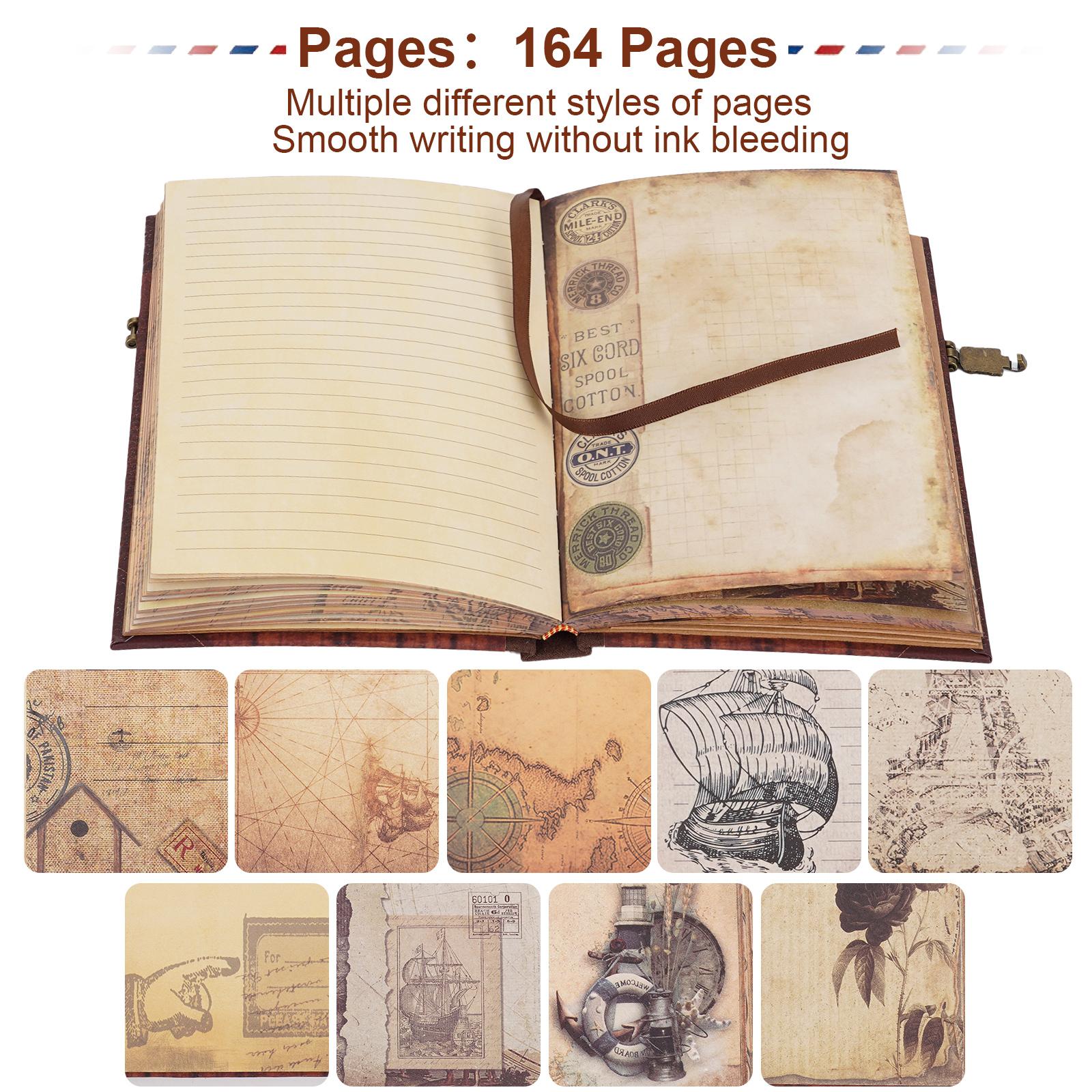 Adventure Book Vintage Scrapbooking Travel Journal 19x12.5x2cm Vertical Retro Scrapbook Photo Album Diary for Travelers