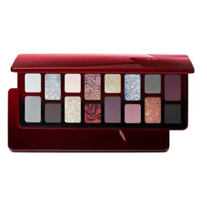 CHEERYEP 16-Color Eye Shadow Palette Duo Chrome Effect Shimmer to Matte Smooth Formula for Coachella Music Festival Spring Makeup Look with Glitter Finish
