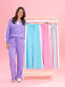 Luxe Scuba Contrast Wide Leg Crop Pant by DD Design | S-3XL