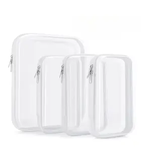 Clear Organizer Storage Box Clear Hard Zipper Case PVC Plastic CLear Storage Containers for Tools & Small Objects Girl Stuff Portable Travel Organizer Set Makeup Organizer Jewelry Box Toy Storage Bins High Transparency TikTokShopBlackFriday M+3S