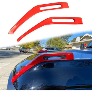 Hood Trail Sights Cover Trim for Ford Bronco 2/4 Door 2021 2022 2023 2024 2025 Accessories Engine Hood Hinge Covers Hood Side Release Handle Decoration Stickers Accessory, 1 Pair Red