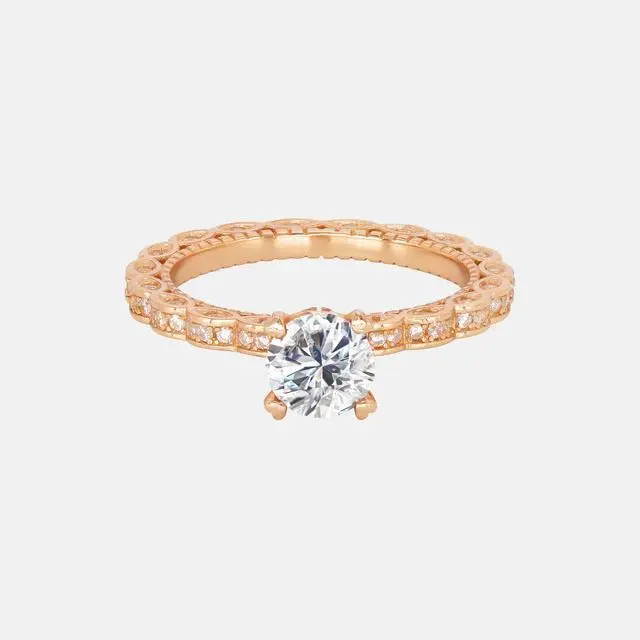 【291】QuicklyDelivery|NOBonus - 1CT Mossanite Ring Rose Gold Color with White /Red Stone 【291】QuicklyDelivery|NOBonus - 1CT Mossanite Ring Rose Gold Color with White /Red Stone