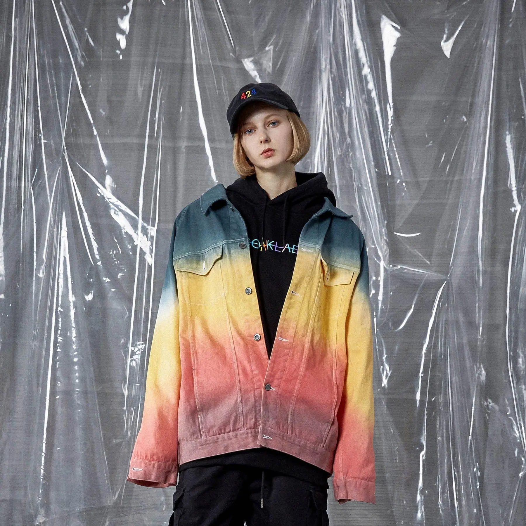 Conklab Denim Gradient Colors Jacket Rainbow