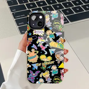 Rugrats Eye-Catching Retro Cartoon Characters Mobile iPhone Case. Dual-Layer Anti-Drop PBT+TPU Phone Protective Cover, Designed for iPhone 16/15/14/13/12/11 Pro Max/Plus