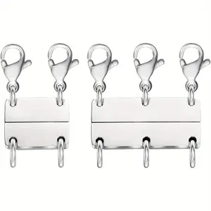 Multi Necklace Layering Clasp Strong Magnetic Clasps, Silver Necklace Separator for Layering, Multiple Jewelry Closures for Layered Look