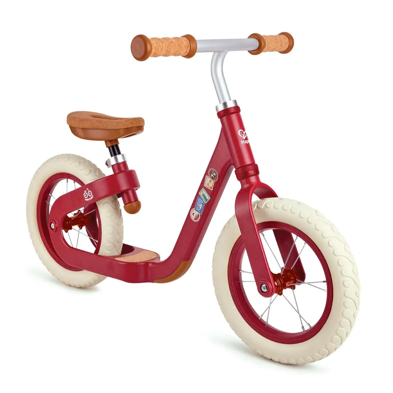 Hape No-Pedal Balance Bike for Kids, 3-4 Years Old Outdoor Ride-On Toy with Sturdy Eco-Friendly Aluminum Frame, Cork Accents, Stylish Design, Lightweight Build & Adjustable Seat