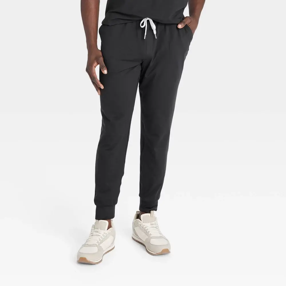 Men's Soft Stretch Jogger Pants - All In Motion Black Onyx L