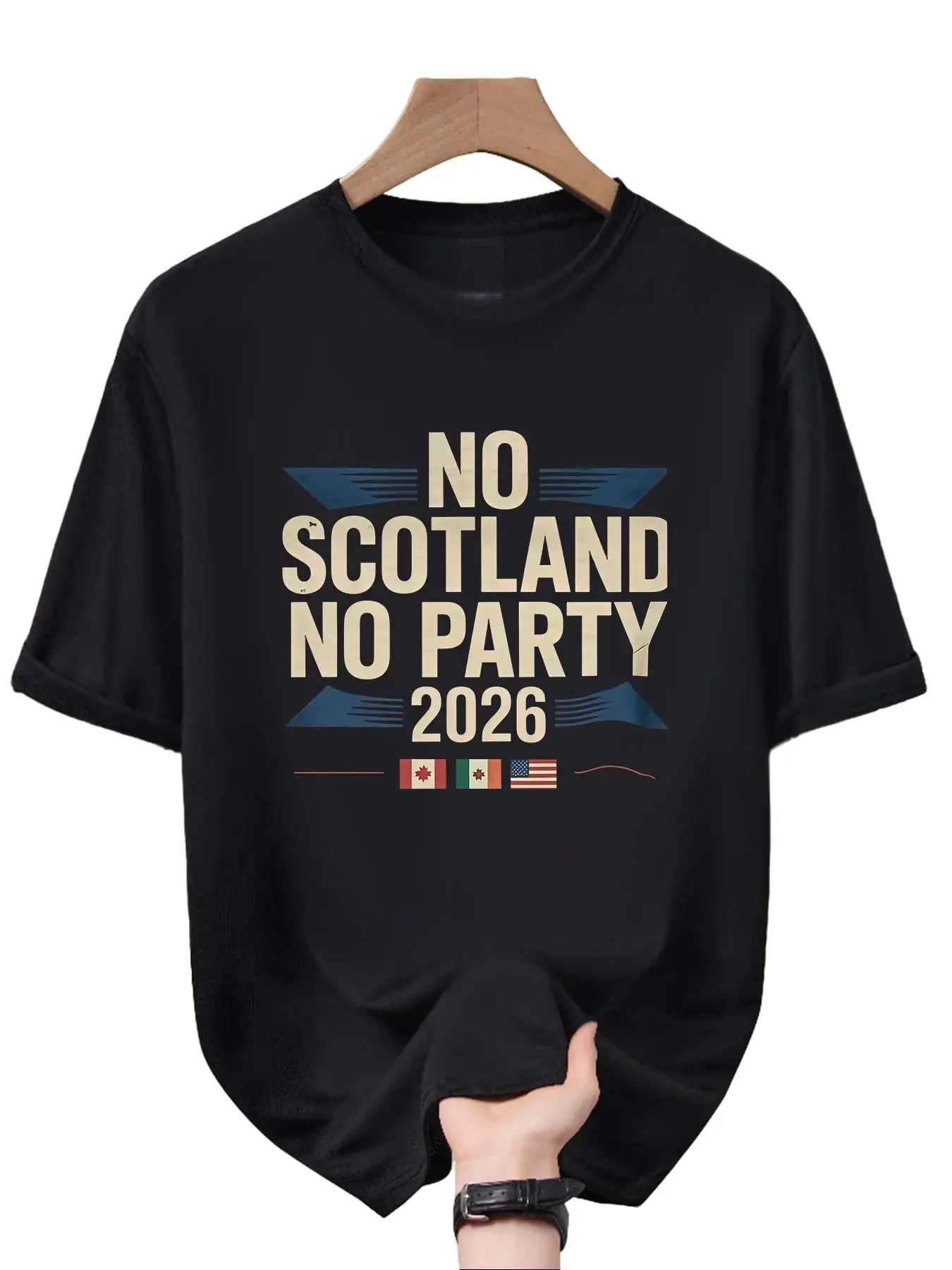 Men's No Scotland No Party Graphic T-Shirt - Bold Statement Scottish Design,Crew Neck Short Sleeve Tee, Casual Summer Shirt Suitable for Parties, Gatherings & Scottish-Themed Events,Street