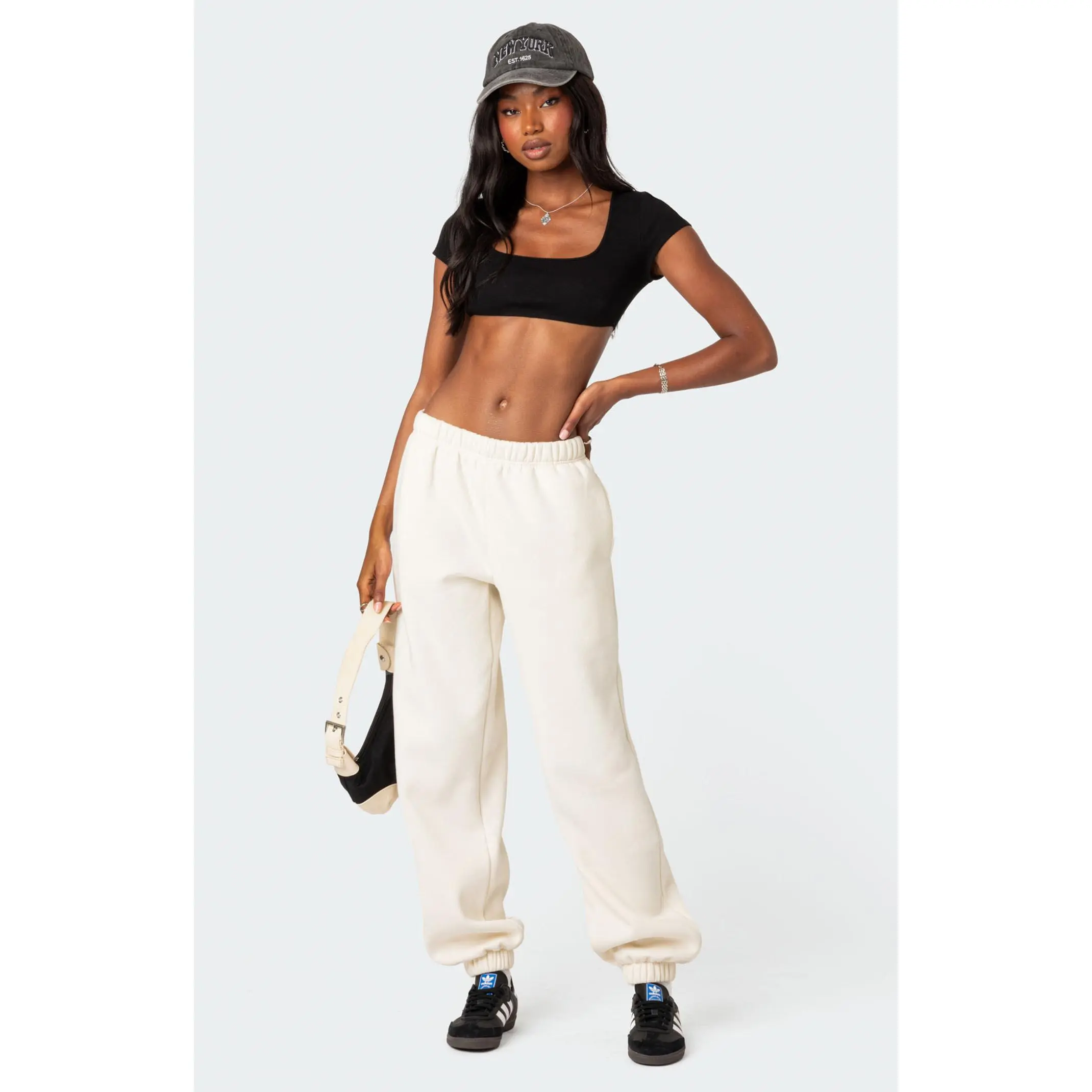 Edikted Women's Square Neck Ribbed Crop Top