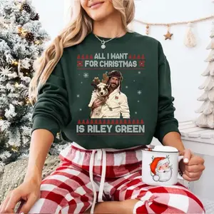 All I Want For Christmas Sweatshirt, Retro Xmas Sweatshirt, Vintage Christmas Sweater, Unisex Country Music Graphic Shirt, Gift For Her, Womenswear's Top