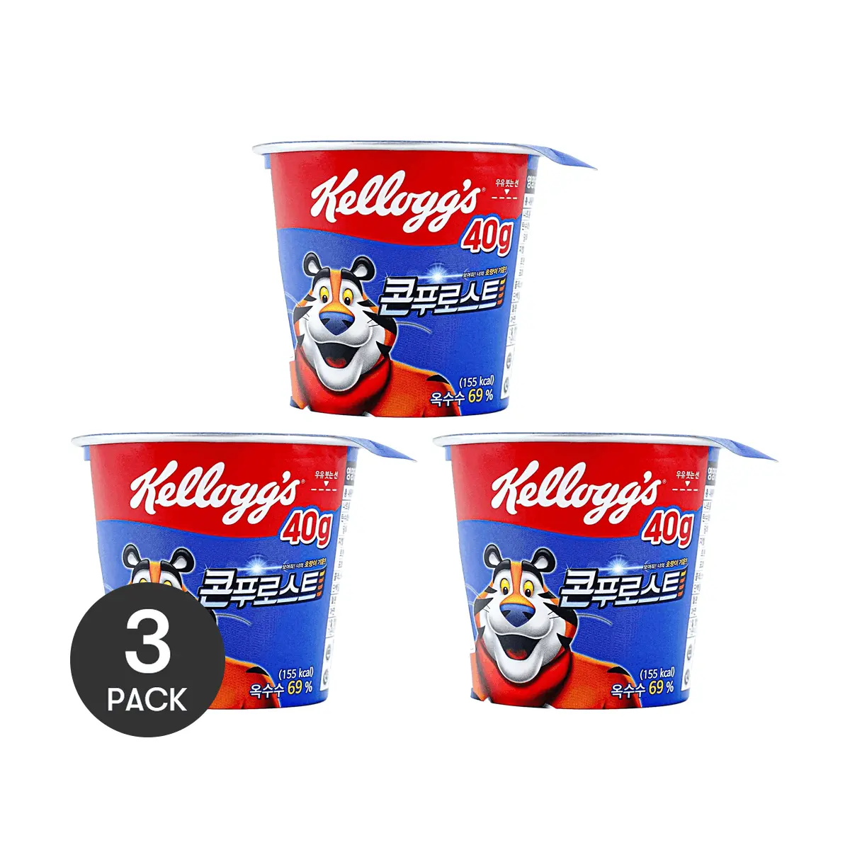 Kellogg's Corn Flakes Cups 3-Pack (40g Each) - Korean Version, 69% Corn, Instant Breakfast Cereal Kellogg's Corn Flakes Cups 3-Pack (40g Each) - Korean Version, 69% Corn, Instant Breakfast Cereal