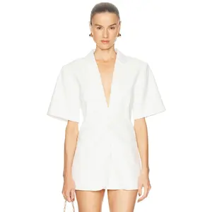 Shona Joy Felix Short Sleeve Blazer in Coconut