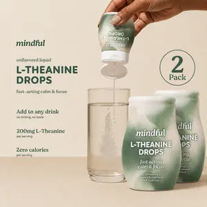 Mindful L-Theanine Liquid Drops, Amino Acid Nutritional Supplement for Brain Health