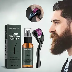 Men's Beard Spray & Face Massage Roller Set, 1 Set Thick and Smooth Beard Oil, Moisturizing Beard Oil, Beard Growth Oil, Beard Care Product for Men