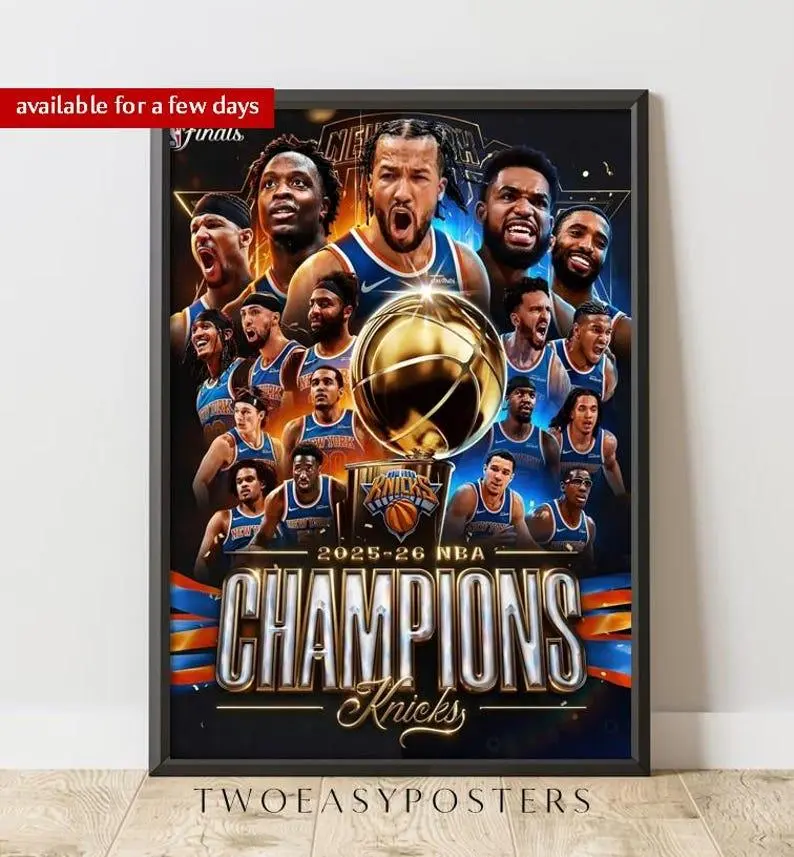 Knicks Champions 2026 Artwork Poster | New York Basketball Trophy Poste Print Unframed