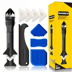 3-in-1 Caulking Tool with Head- Ideal for Sealing, Cleaning, and Scraping Glue- Durable Plastic Handle for Easy Use, Caulking Tool| Ergonomic Handle| Durable Plastic