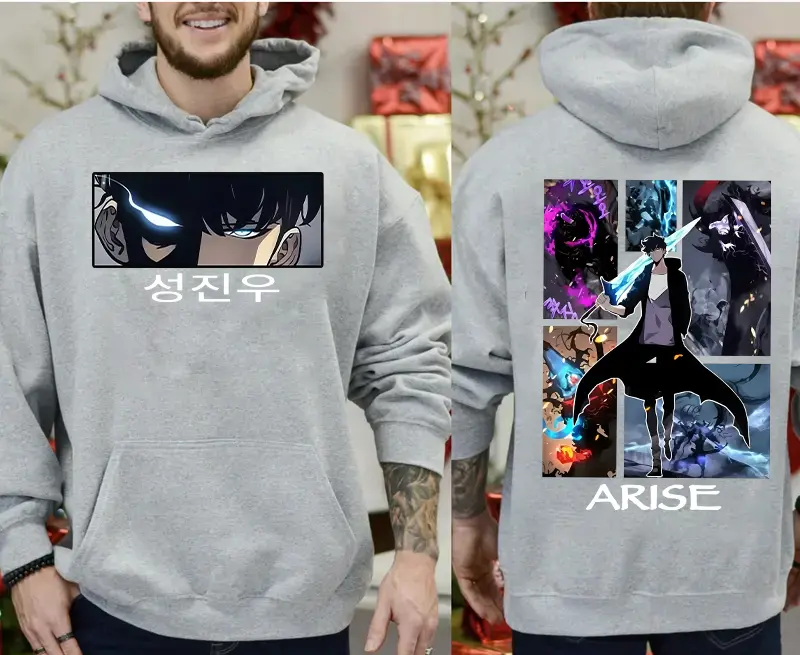 Unisex Solo Leveling Costume Hoodie, Solo Leveling Jacket, Anime Sweatshirt, Anime Knit Menswear Pullover, Sweatshirts Women, Crewneck Sweatshirt, Graphic Hoodie, y2k Hoodies