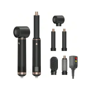 Hot Air Hair Styler 5 In 1 Hair Dryer Brush 110000RPM With 1000W Negative Ionic Blow Dryer,Left&Right Auto-Wrap Curler, Volumizer Blow Brush,Rotating Thermal Brush (US Plug) Fluffy Smooth curling irons hair curler hair styling tools diffuser curly hair