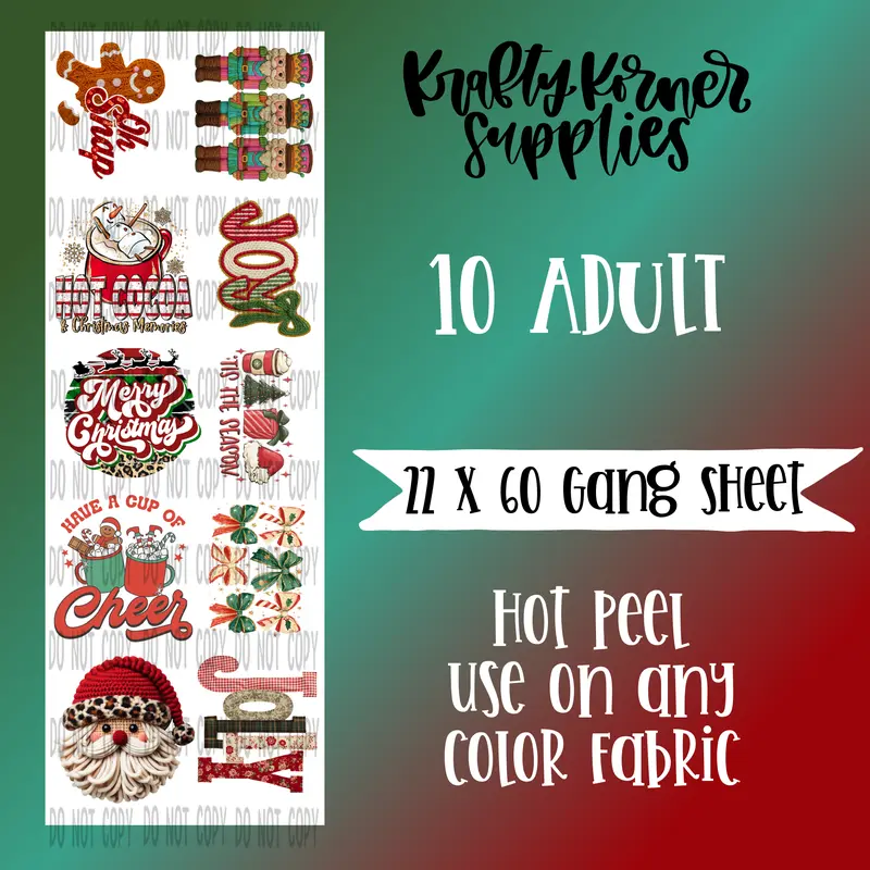 Oh Snap Cloth Transfer Gang Sheet - 22x60 Size (22 x 60) DTF Transfers, Hot Peel Office Stationery for Computers & Office Equipment, Can Go on Any Fabric