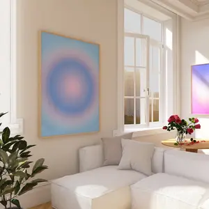 Aura Poster, Pink Blue Wall Art, Aesthetic Apartment Decor, Pink Aura Poster, Gradient Aura Print, Pastel Pink Print, Spiritual Poster - No Frame