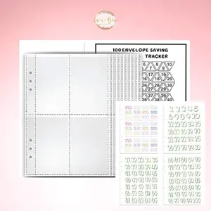 Inserts for A5 - 6 Ring Binder - 100 Envelope Savings Challenge
