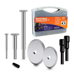 Rotary Thread Standard Repair Kit - Faster & Easier to Chase, Restore & Clean Internal or External Threads, All in One Universal Thread Files Set, Inch, Metric, Grooves, Glands, Acme, Buttress Thread