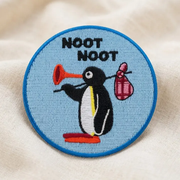 Funny Meme Penguin Noot Iron On Patch, Kawaii Animal Decor for Backpacks Jackets Caps