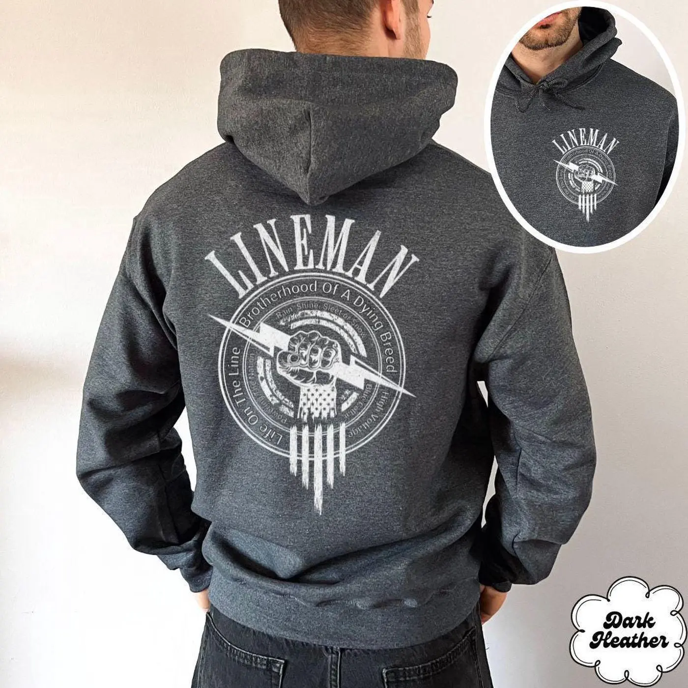 Lineman Hoodie, Gift For Lineman, High Voltage, Journeyman Apprentice Lineman Shirt, Blue Collar Hoodie, Dad Gift