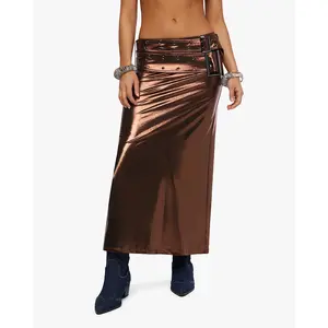Double Belt Midi Skirt