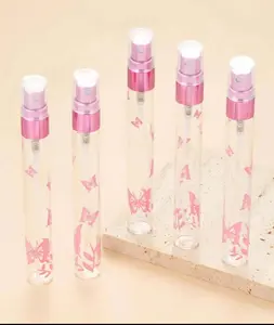 5pcs 10ML Empty Butterfly Pattern Refillable Perfume Spray Bottle. Fragrance,  Hand Oil Plastic Set Case Unisex
