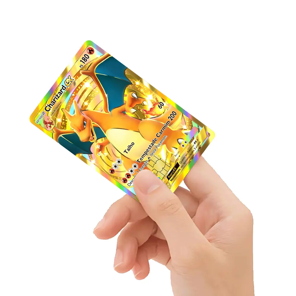 Holographic Charizard Custom ex Card Debit Card Skin - Credit Card Sticker,  Easy to install and remove, Suitable for Small Chips - TikTok Shop