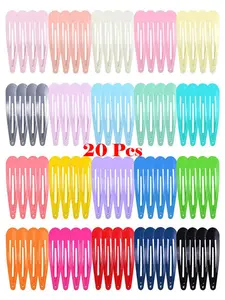 Random Color Hair Clip, Cute Hair Snap Clip, Fashionable Hair Accessories for Women & Girls, Simple Design Basic Hair Clips for Daily Use, Flat Hair Clips