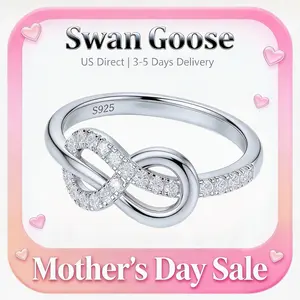 S925 Sterling Silver Timeless Infinity Knot Ring for Women Mother's Day Gift | Dainty Cubic Zirconia Love Knot Band | Perfect Everyday  Promise Jewelry for Her