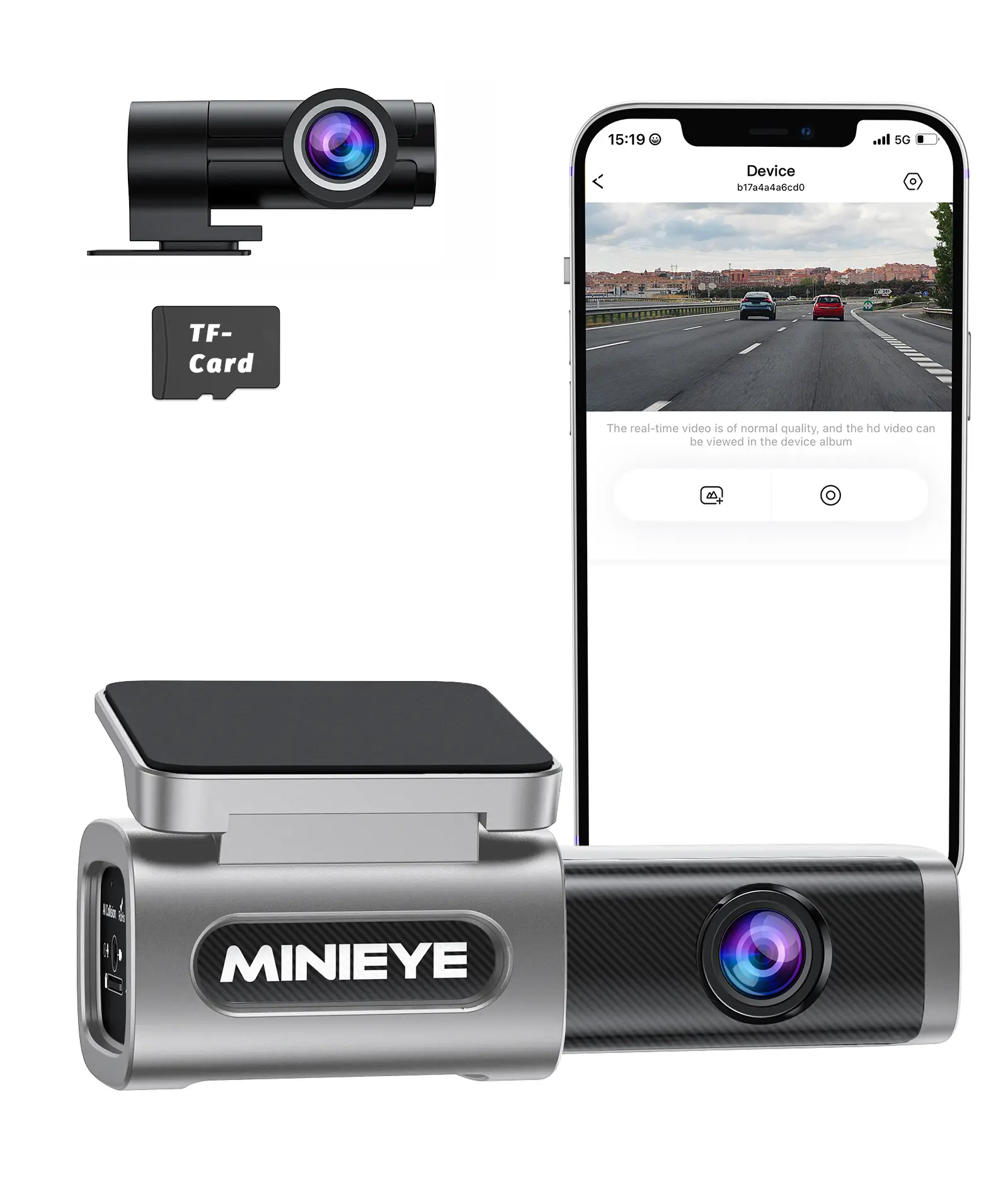 Dash Cam 4K + 1080P Car Camera 170° Wide View with Night Vision, G-Sensor, Loop Recording APP, Voice Control & Dual Front Dashes radio de Automotive